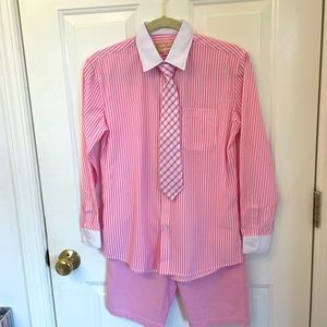 James Morgan new pink shirt with tie & pink shorts